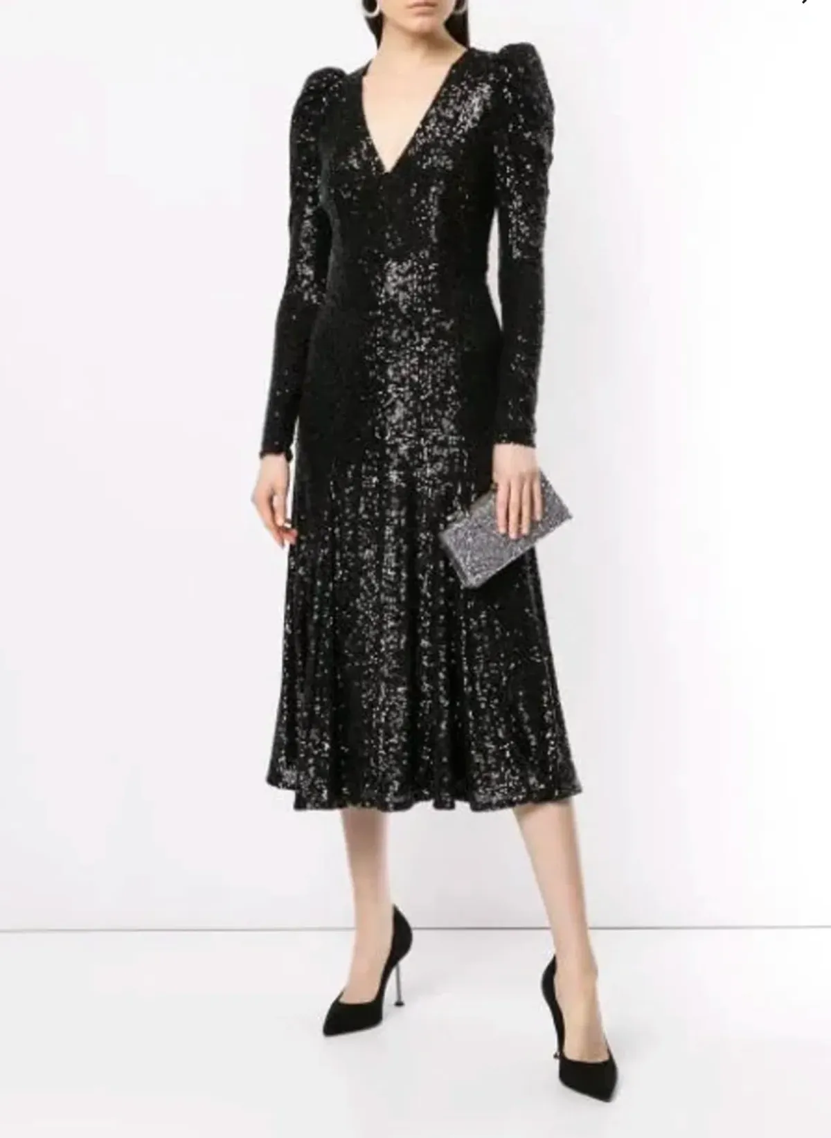 Rachel Gilbert Nancy Midi Black Dress Size 8 for rent on The Volte - main image
