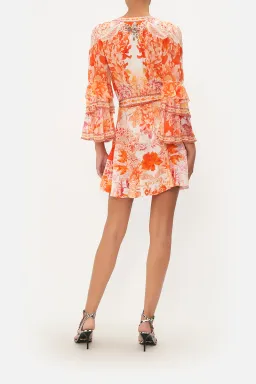Camilla Short Wrap Dress With Ruffle Sleeve Print Size M for rent on The Volte - image 3