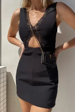 San Sloane Juno Mini Dress Black Size 6 for rent on The Volte - image 1