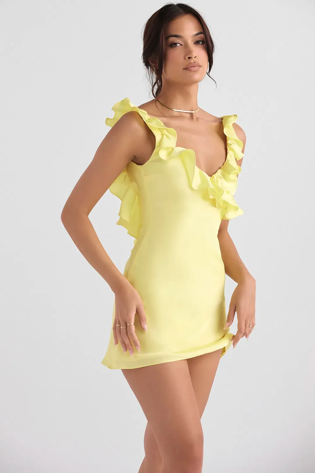 House of CB Tink Buttercup Mini Dress Yellow Size S / Au 8 for rent on The Volte - main image