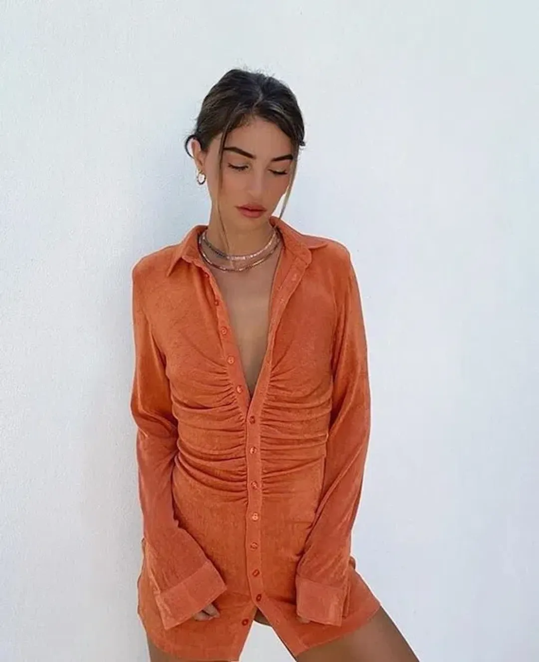 With Jean Andy Dress Orange Size 10 for rent on The Volte - main image