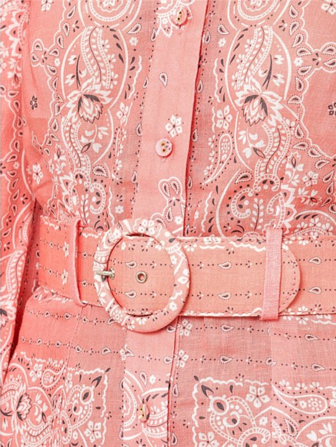 Zimmermann Bandana Shirt Dress Pink Print Size 12 for rent on The Volte - main image