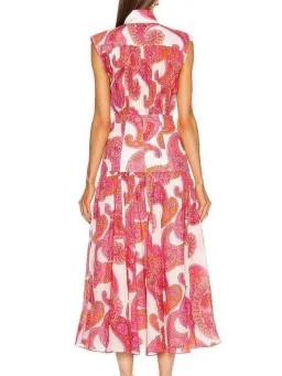 Zimmermann Peggy Paisley Sleeveless Shirt Dress in Magenta Size 2 / AU 12 for rent on The Volte - image 2