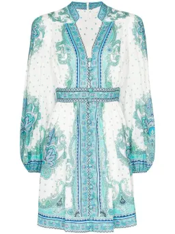 Zimmermann Bells Paisley Mini Dress Blue Size 1 / AU 10 for rent on The Volte - image 4