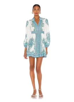 Zimmermann Bells Paisley Mini Dress Blue Size 1 / AU 10 for rent on The Volte - image 1