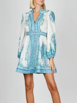 Zimmermann Bells Paisley Mini Dress Blue Size 1 / AU 10 for rent on The Volte - image 2