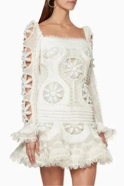 Zimmermann Whitewave Doily Dress White Size 1 / AU 10 for rent on The Volte - image 2