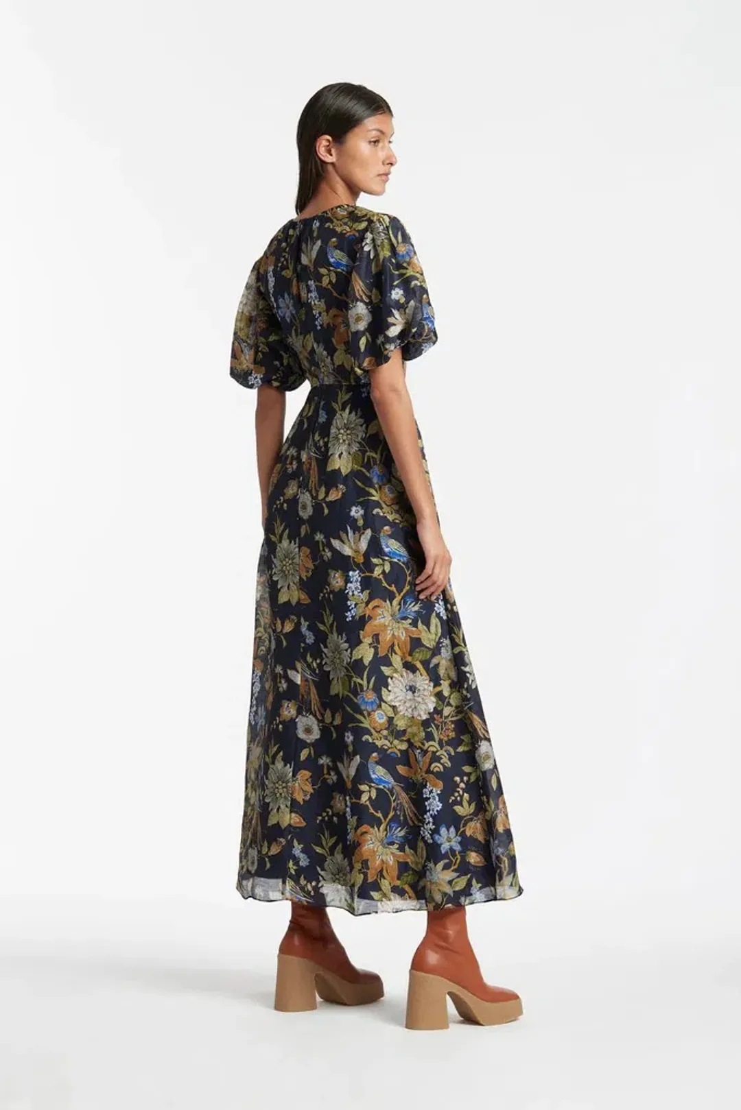 Sir the Label Lilian Puff Sleeve Maxi Dress In Delia Print Size 10 for rent on The Volte - main image