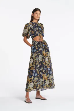 Sir the Label Lilian Puff Sleeve Maxi Dress In Delia Print Size 10 for rent on The Volte - image 1
