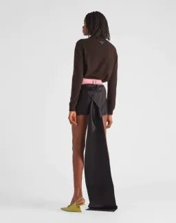 Prada Double Satin Mini Skirt Black Size 36/AU 8 for rent on The Volte - image 2