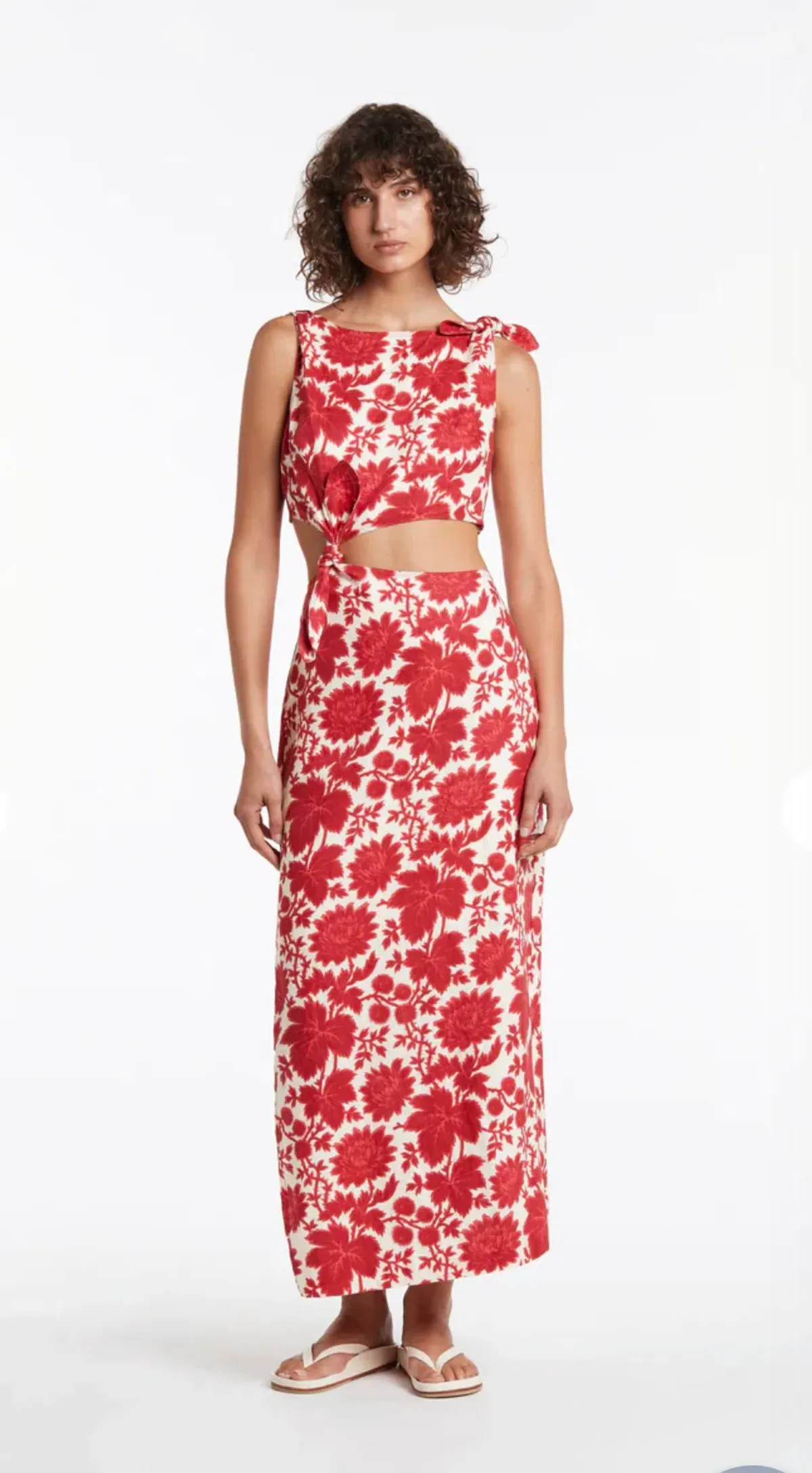 Sir the Label Cinta Knot Midi Dress Valentina Floral Print Size 6 for rent on The Volte - main image