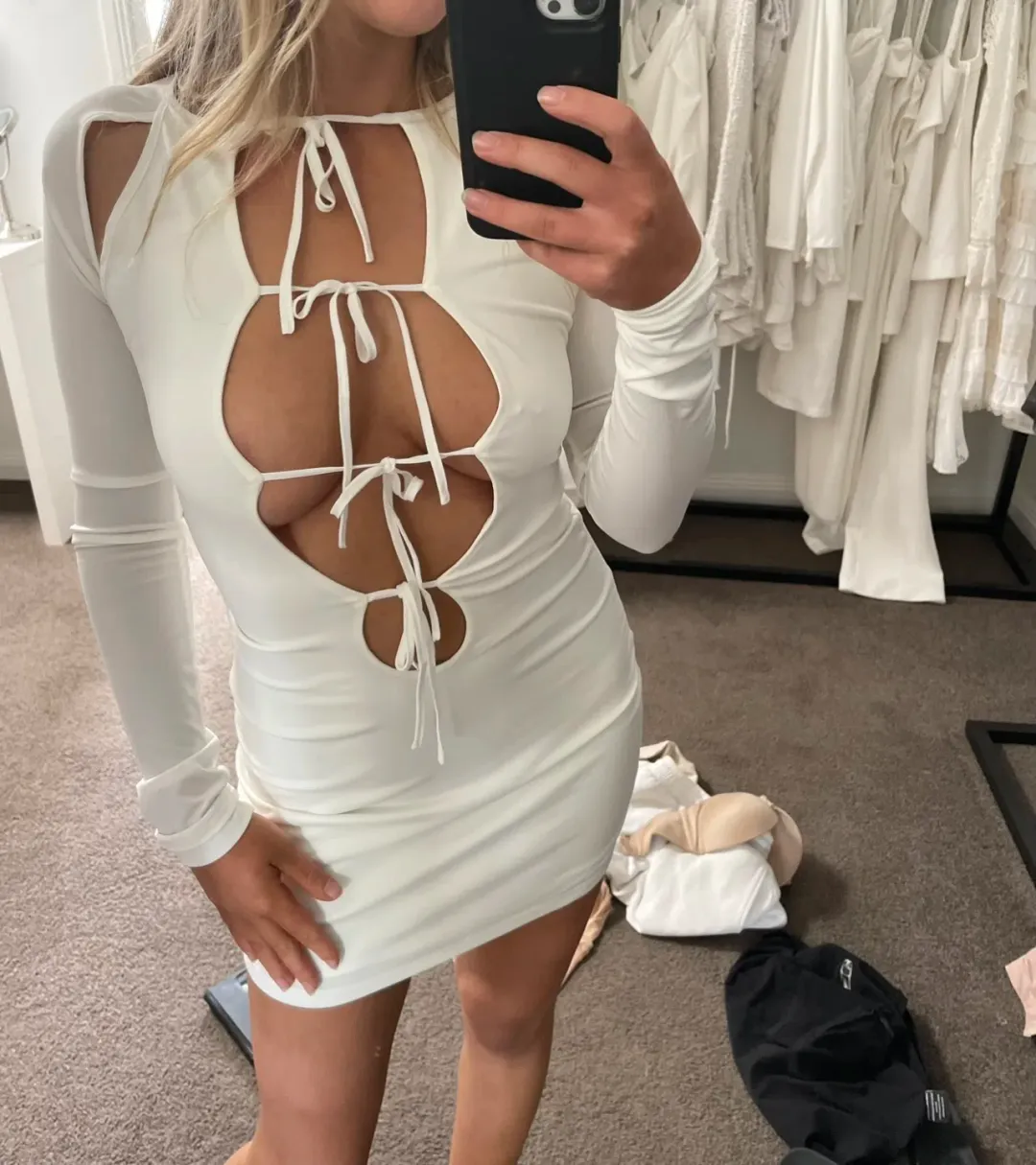 With Jean Midnight Dress White Size 6 for rent on The Volte - main image