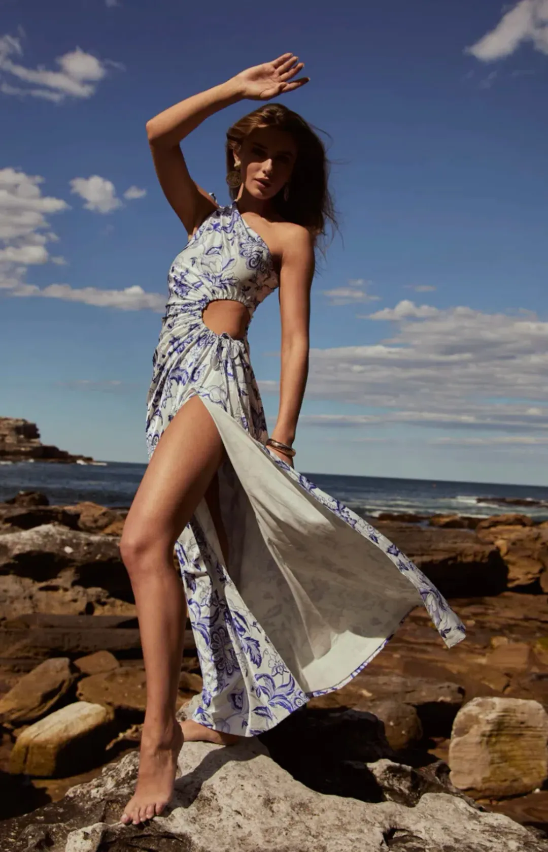 Sonya Moda Nour Paisley Floral Maxi Dress Blue Size 10 / M for rent on The Volte - main image