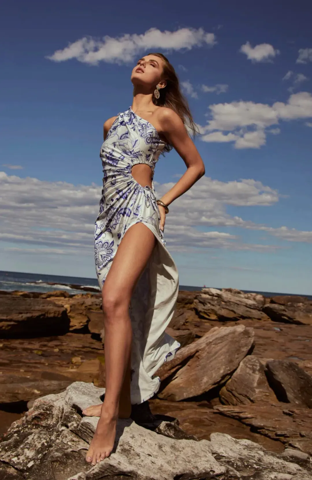 Sonya Moda Nour Paisley Floral Maxi Dress Blue Size 10 / M for rent on The Volte - main image