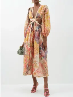Zimmermann Pattie Patchwork Cutout Dress Floral Size 0 / AU8 for rent on The Volte - image 4