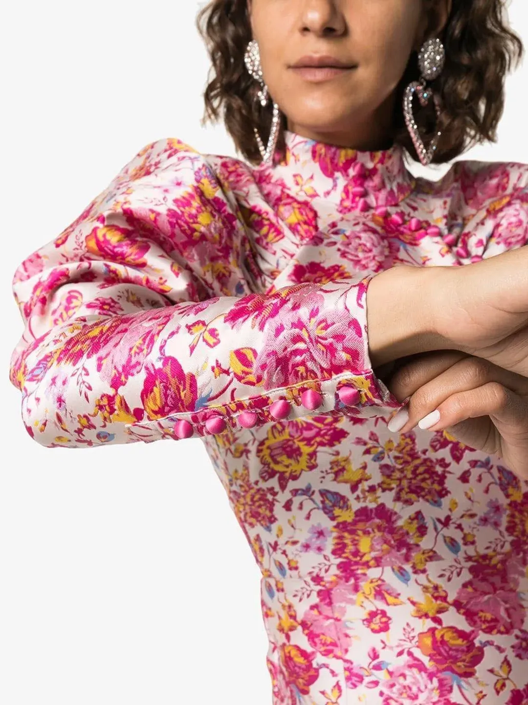Rotate Birger Christensen  Number 1 Raspberry Rose Mini Dress Floral Size 10 for rent on The Volte - main image
