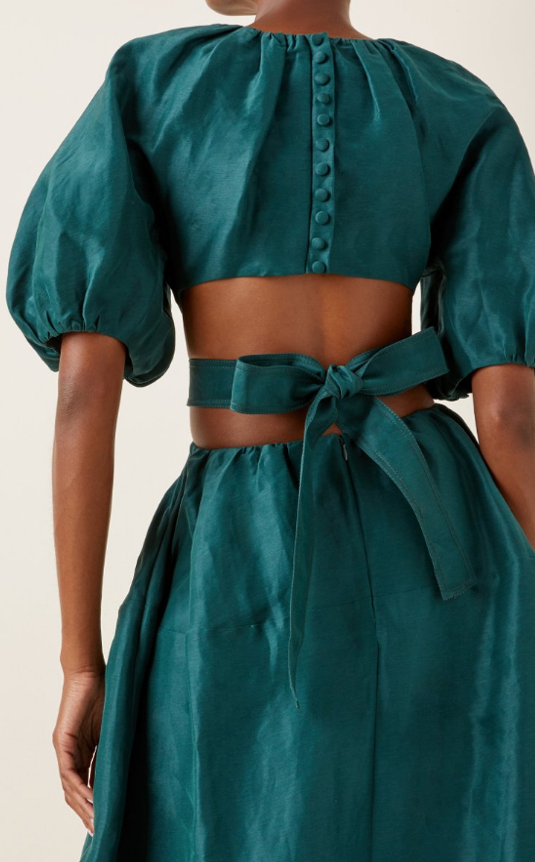 Aje Mimosa Cutout Midi Dress Emerald Size 8 for rent on The Volte - main image