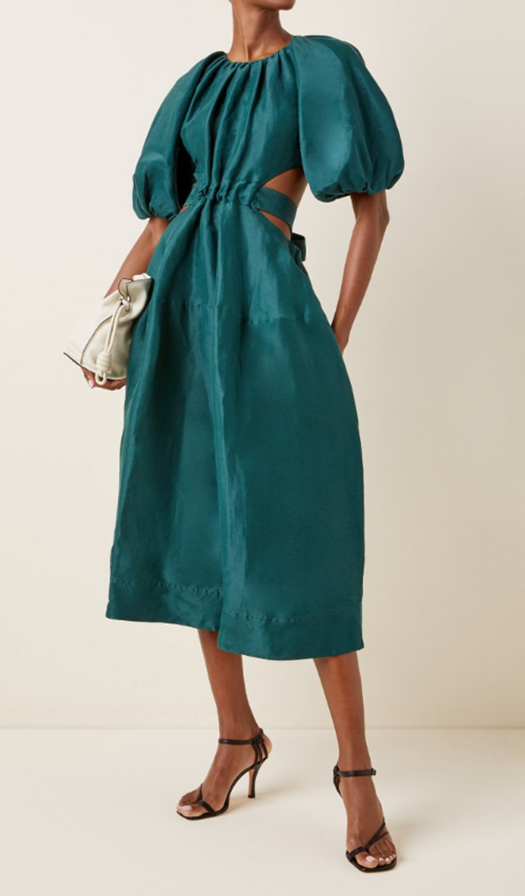 Aje Mimosa Cutout Midi Dress Emerald Size 8 for rent on The Volte - main image