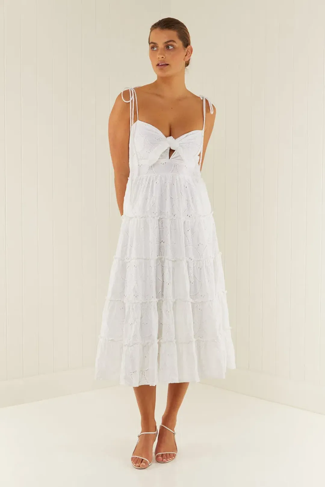 Palm Noosa James Dress in White Size 6 for rent on The Volte - main image