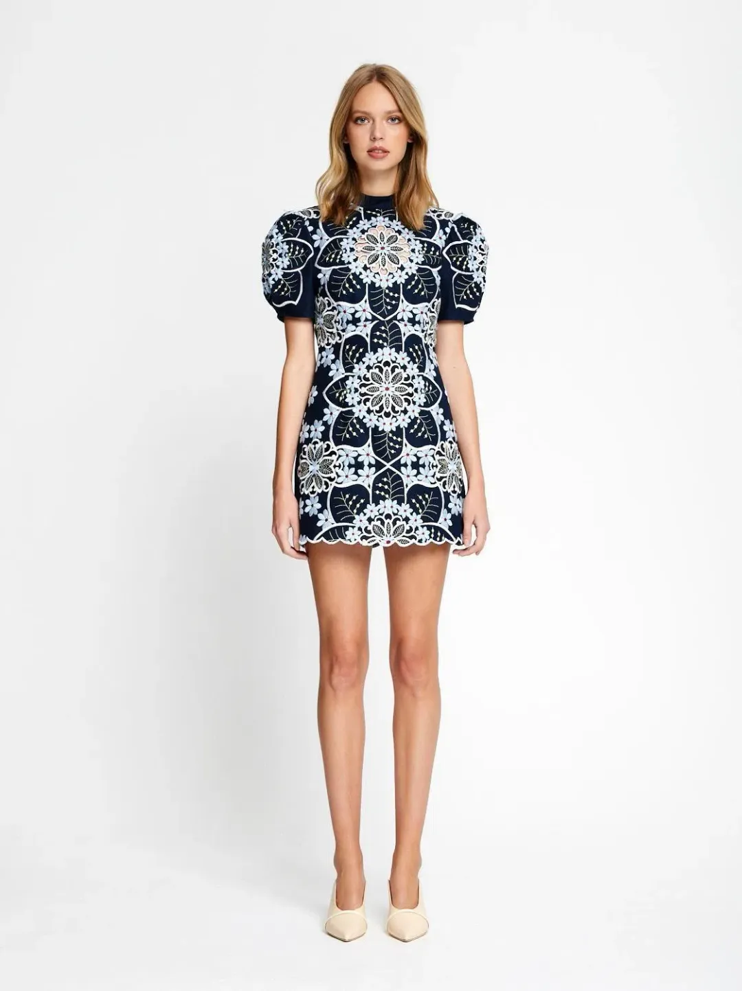 Alice McCall Afternoon Mini Dress Navy Print Size 6 for rent on The Volte - main image