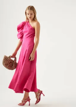 Aje Bonjour Asymmetric Midi Dress Pink Size L / AU  12 for rent on The Volte - image 2