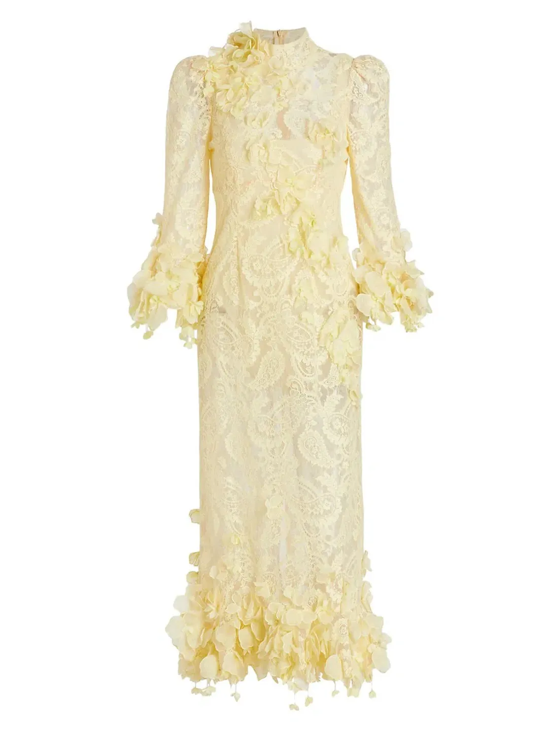 Zimmermann High Tide Lace Midi Dress Lemon Size 1/ AU 10 for rent on The Volte - main image