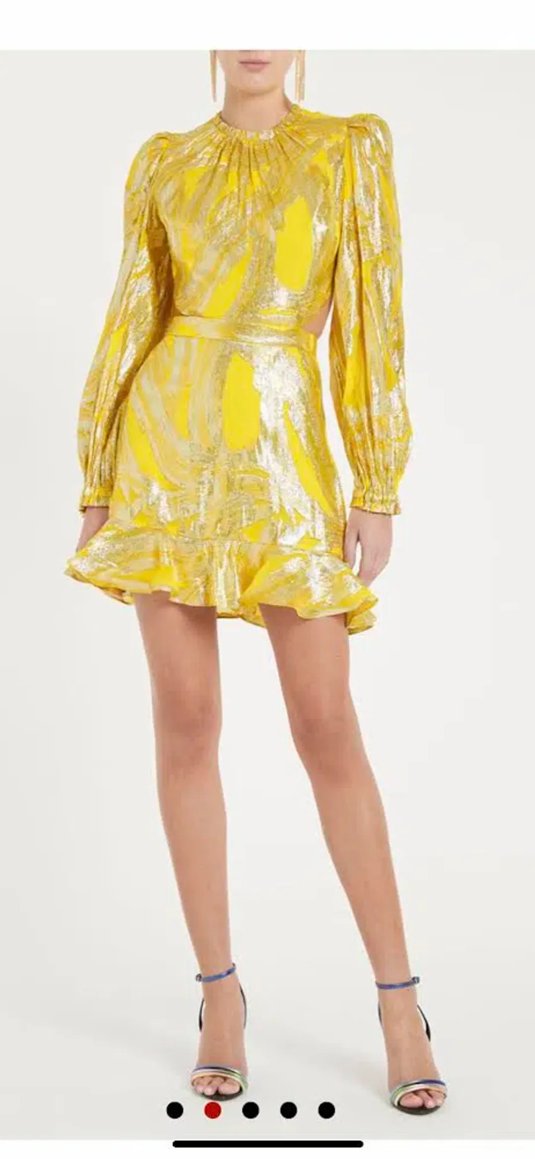 Rebecca Vallance Navarro Long Sleeve Mini Dress Yellow Size 12  for rent on The Volte - main image
