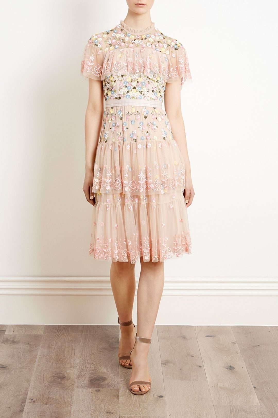 Needle and Thread Pink Tiered Anglais Dress size 8 for rent on The Volte - main image