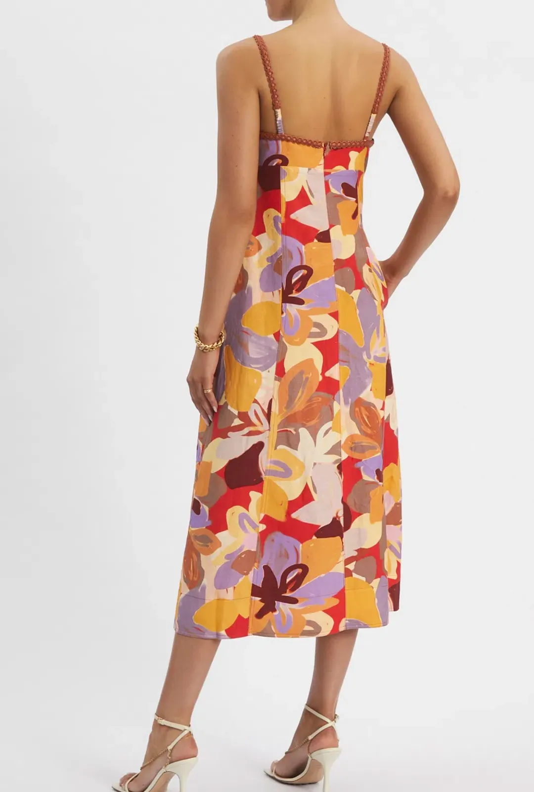 Rebecca Vallance Santiago Midi Dress in Multi Size AU 10 for rent on The Volte - main image