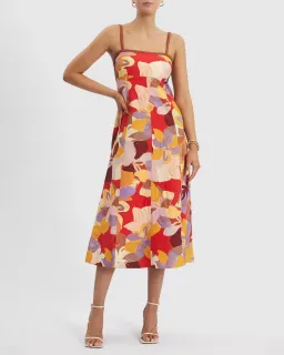 Rebecca Vallance Santiago Midi Dress in Multi Size AU 10 for rent on The Volte - image 1