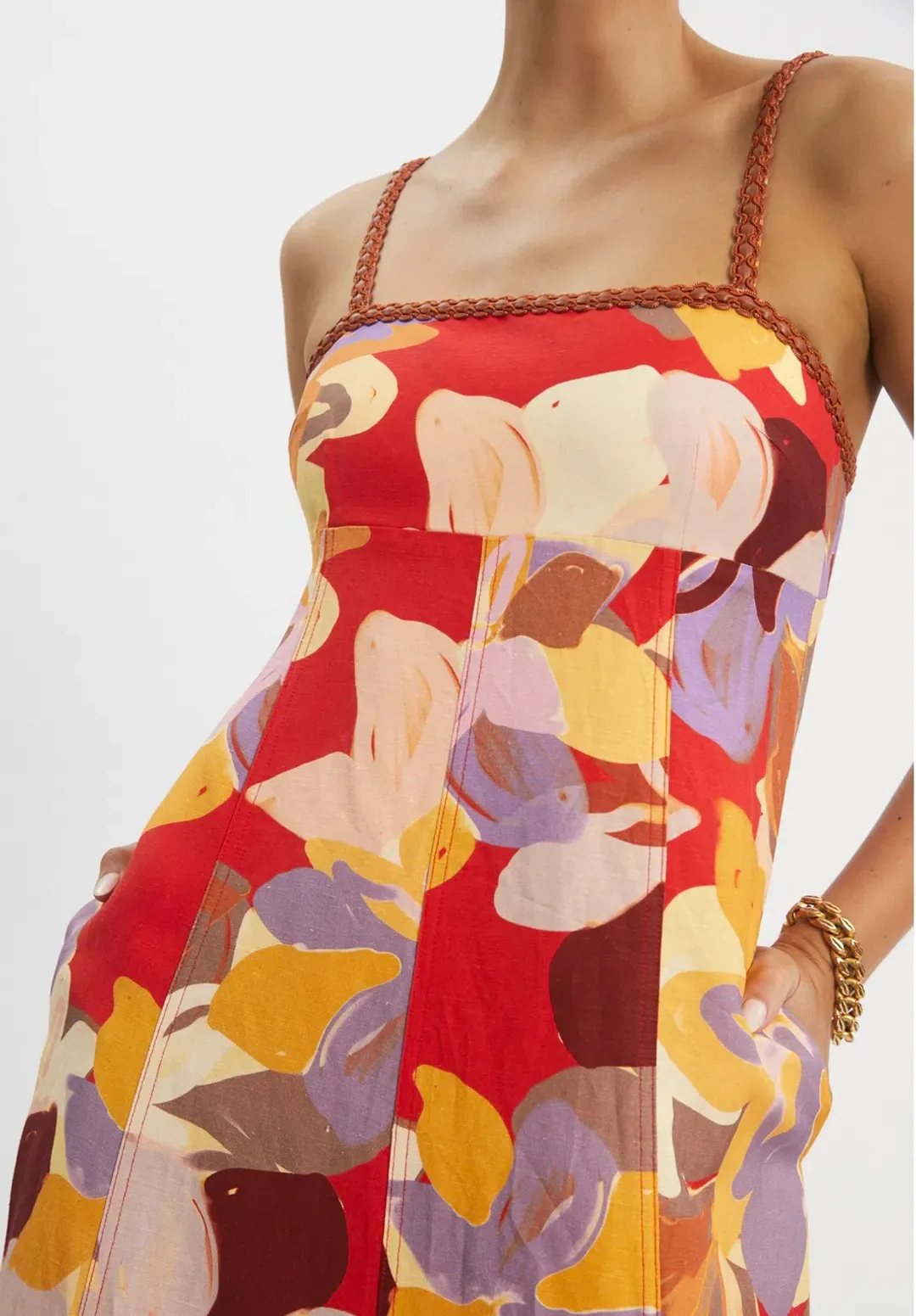 Rebecca Vallance Santiago Midi Dress in Multi Size AU 10 for rent on The Volte - main image