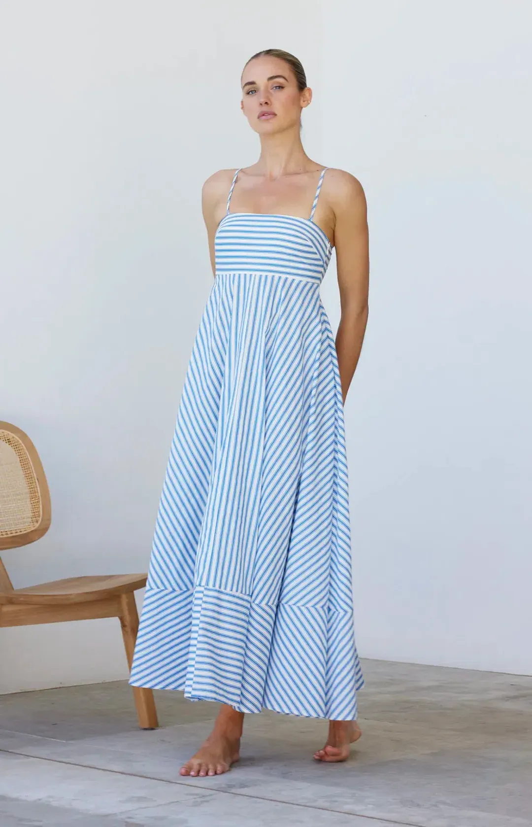 Aston Studio - Rue Dress - Sapphire Stripe - Size 10 for rent on The Volte - main image