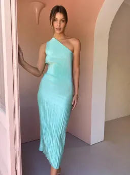 L'Idee Soiree One Shoulder Gown Spearmint Size 12 for rent on The Volte - image 1