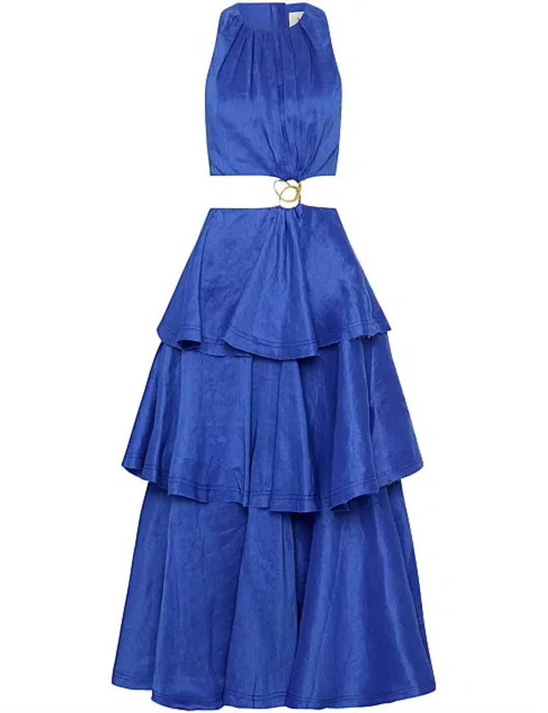 Aje Wave Cut Out Ring Midi Dress Blue Size 8 / S for rent on The Volte - main image