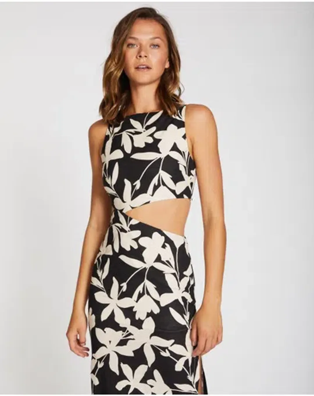 Lover Margot Linen Midi Dress Floral Size 10 for rent on The Volte - main image