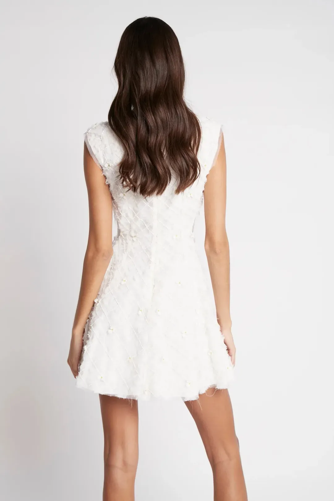 Aje Mirage Organza Cut Out Mini Dress Ivory Size 8 / S for rent on The Volte - main image