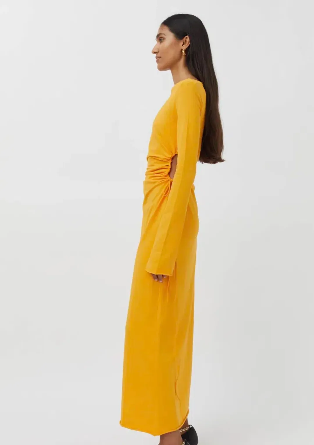 Camilla and Marc Alexandre Midi Dress in Marigold Yellow Size 10 for rent on The Volte - main image