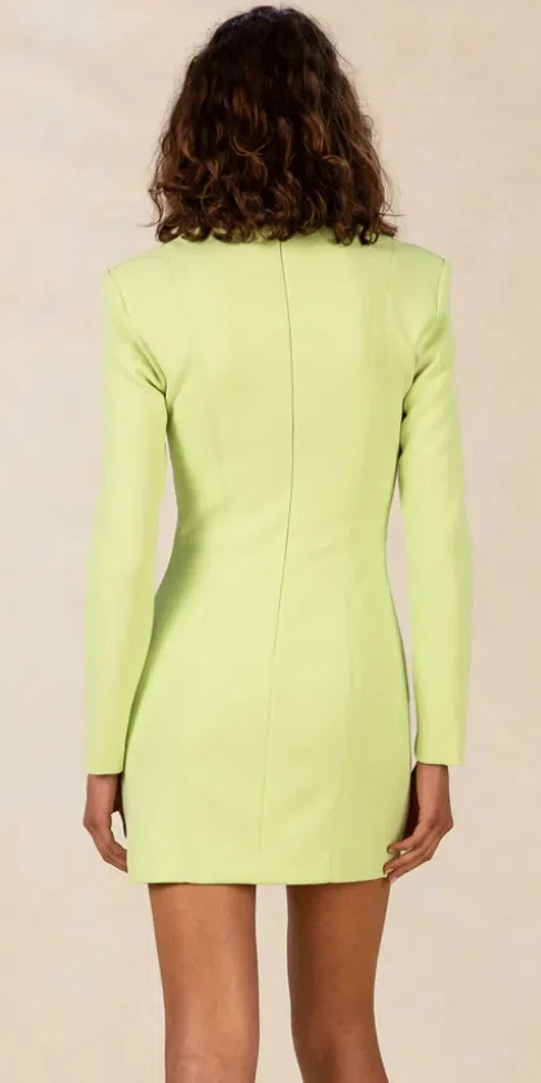 Misha Paulita Bonded Crepe Mini Dress Lime Punch Size 8/S for rent on The Volte - main image