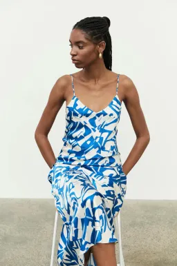 Ginia Fresco Dress Blue Multi Size 8 for rent on The Volte - image 6