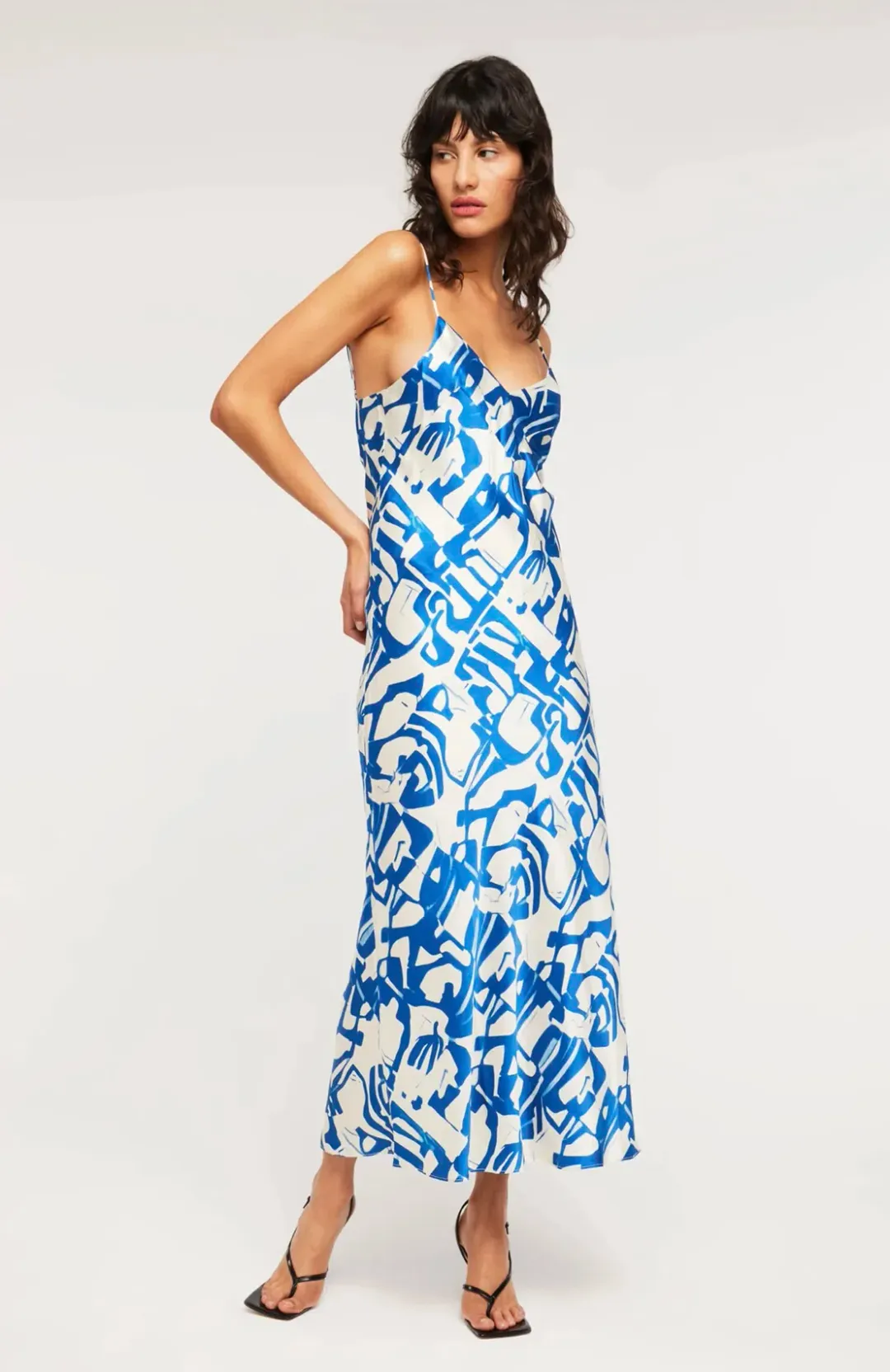 Ginia Fresco Dress Blue Multi Size 8 for rent on The Volte - main image
