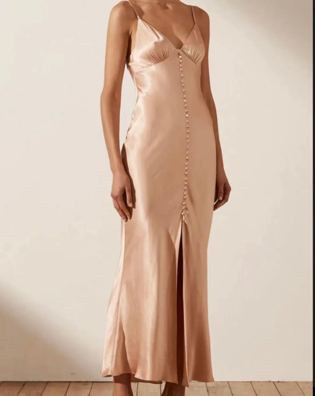 Shona Joy La Lune Bias Slip Dress in Dessert Rose Size 6 for rent on The Volte - main image