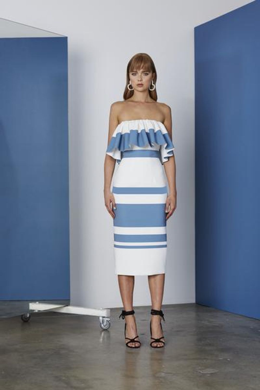 By Johnny Borderline Frill Strapless Dress Size 10 for rent on The Volte - main image