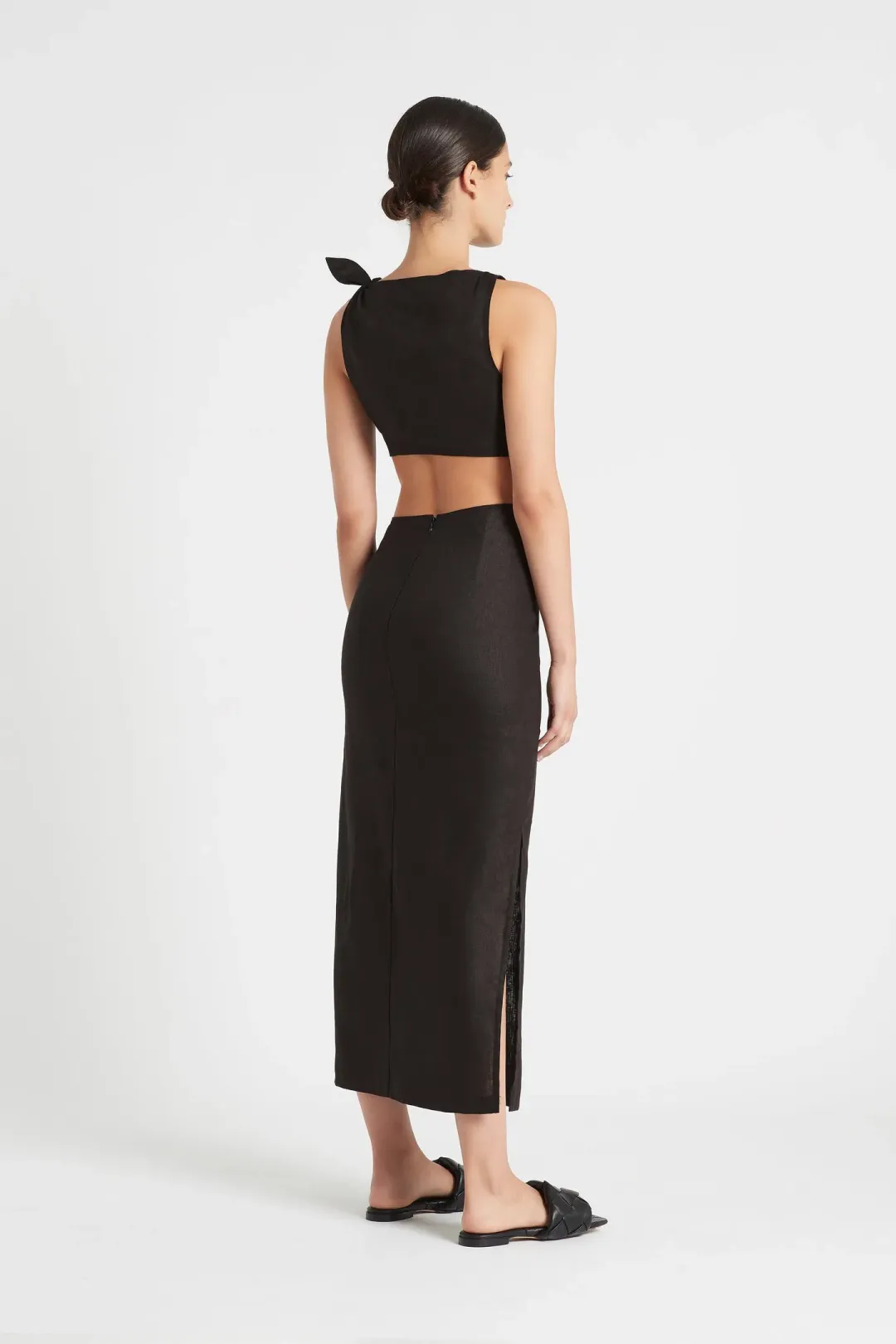 Sir the Label Ambroise Knot Midi Dress Black Size AU 6 for rent on The Volte - main image