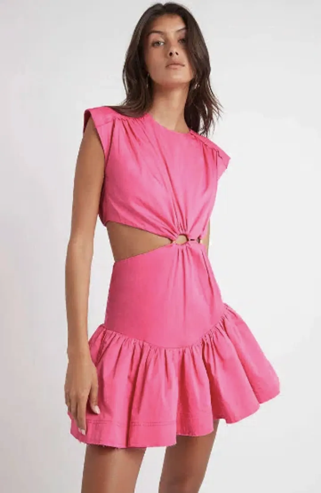 Aje Solstice Cut Out Ring Flip Mini Dress Pink Size 8 / S for rent on The Volte - main image