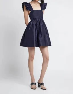 Aje Revitalise Frill Mini Dress Washed Indigo Size 6 / XS for rent on The Volte - image 1