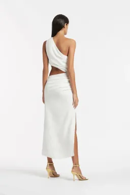 Sir the Label Clemence One Shoulder Midi Dress Ivory Size 1/Au 8 for rent on The Volte - image 3
