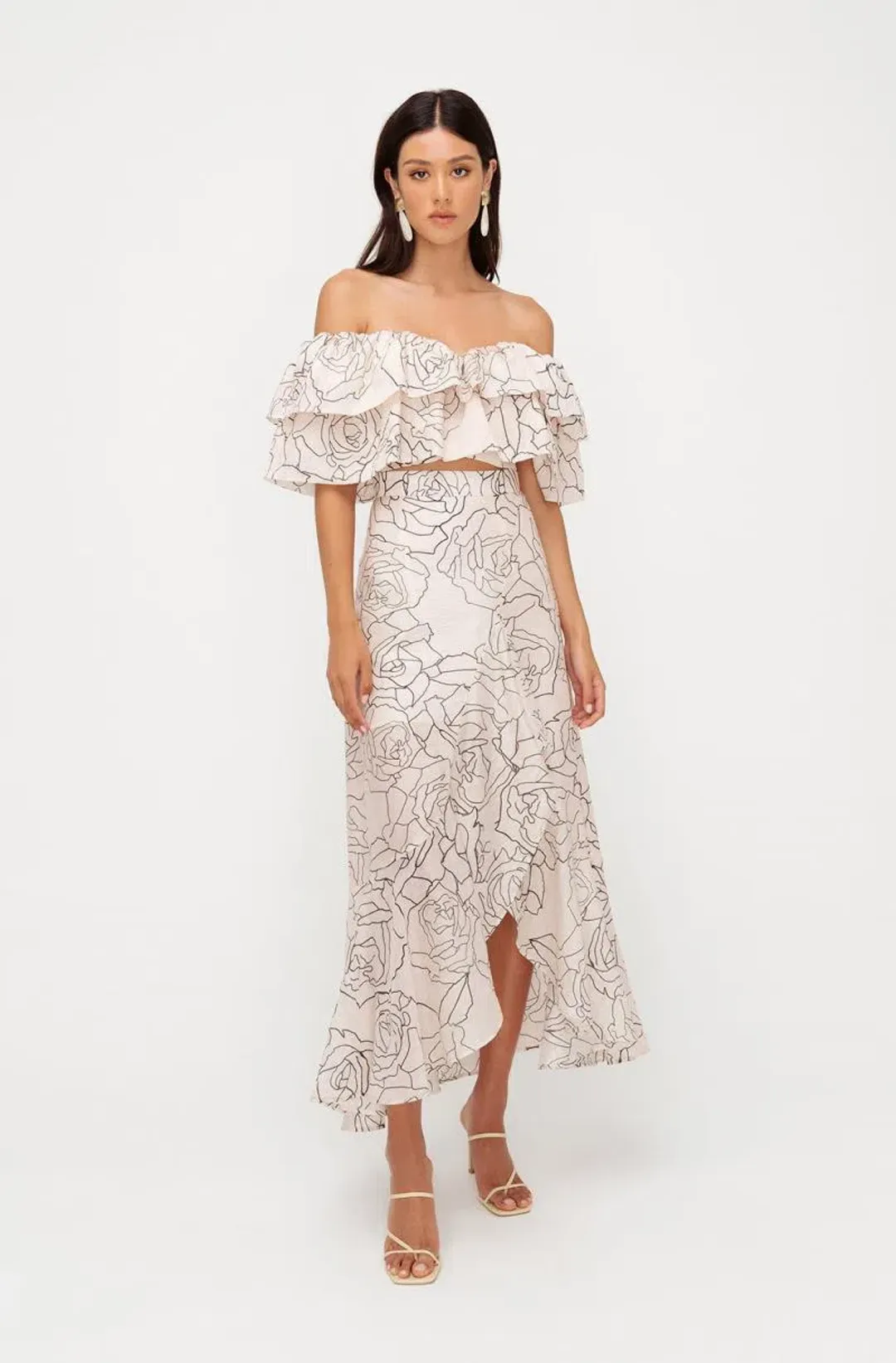 Sheik Catalina Top And Maxi Skirt Set Print Size 10 for rent on The Volte - main image
