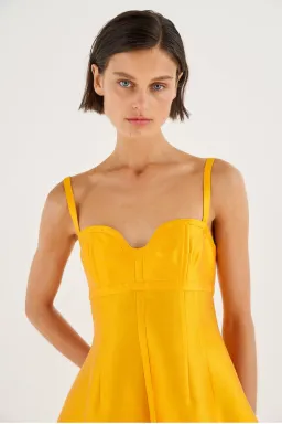 Oroton Sculptured Bodice Dress Marigold Size 8 for rent on The Volte - image 2