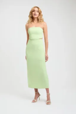 Kookai Oyster Cut Out Midi Dress Lime Green Size 40/Au 12 for rent on The Volte - image 1
