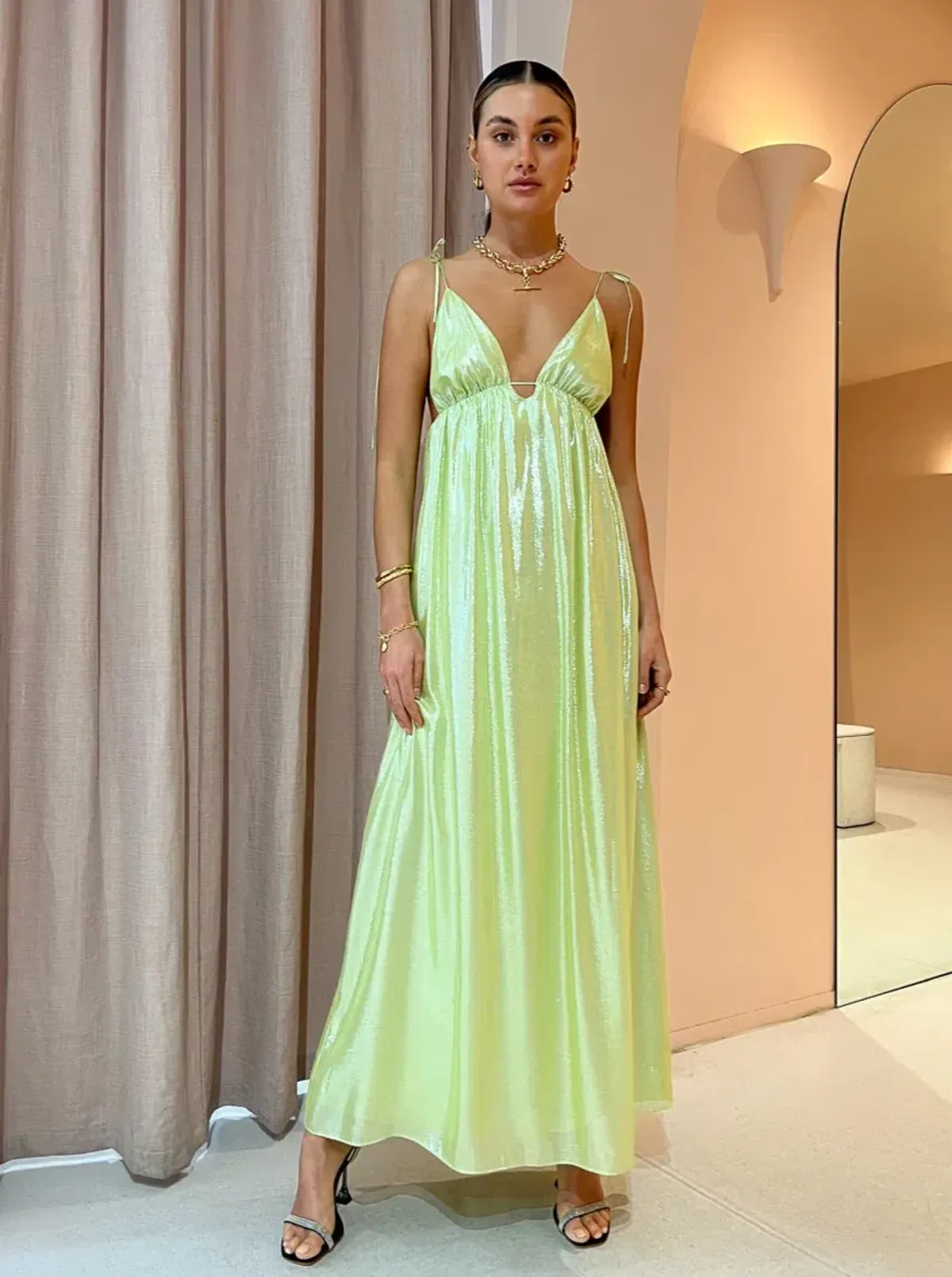 Manning Cartel Neon Heart Dress Green Size 6 for rent on The Volte - main image